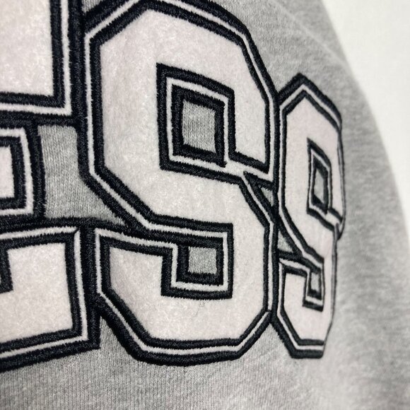 Guess Factory Womens Gray Eco Damia Logo Sweatshirt Small Oversize Patch Letters - Picture 6 of 6